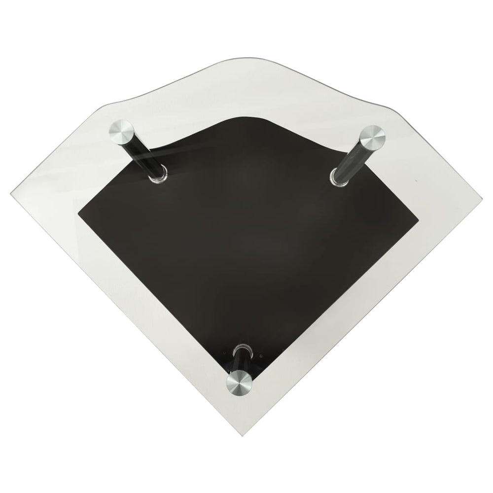 Bijzettafel 2-laags 38x38x50 cm gehard glas transparant zwart MeubelReus