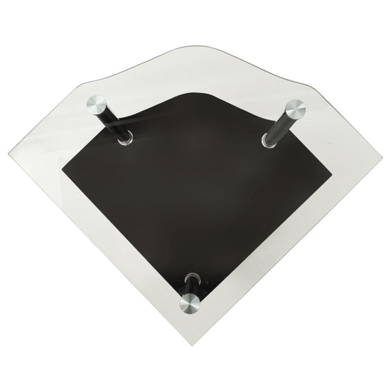 Bijzettafel 2-laags 38x38x50 cm gehard glas transparant zwart MeubelReus
