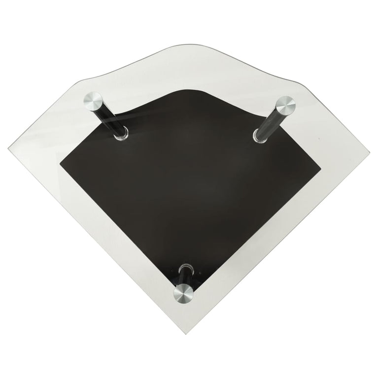 Bijzettafel 2-laags 38x38x50 cm gehard glas transparant zwart MeubelReus