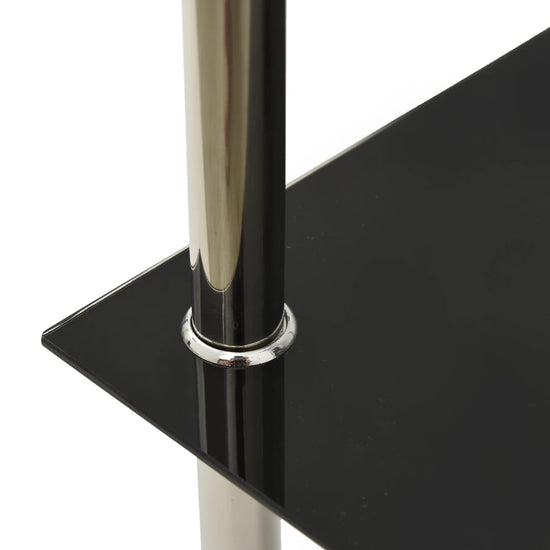 Bijzettafel 2-laags 38x38x50 cm gehard glas transparant zwart MeubelReus