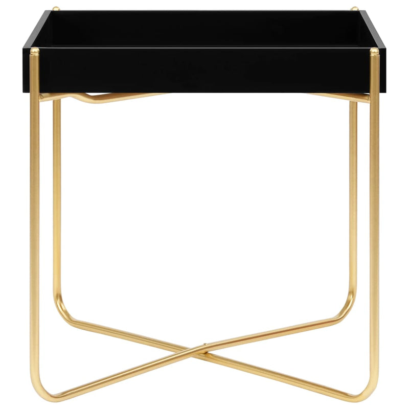 Bijzettafel 38x38x38,5 cm MDF zwart en goudkleurig MeubelReus