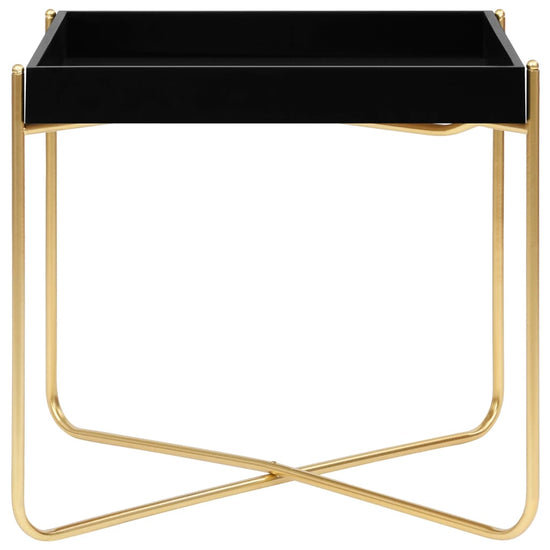 Bijzettafel 38x38x38,5 cm MDF zwart en goudkleurig MeubelReus