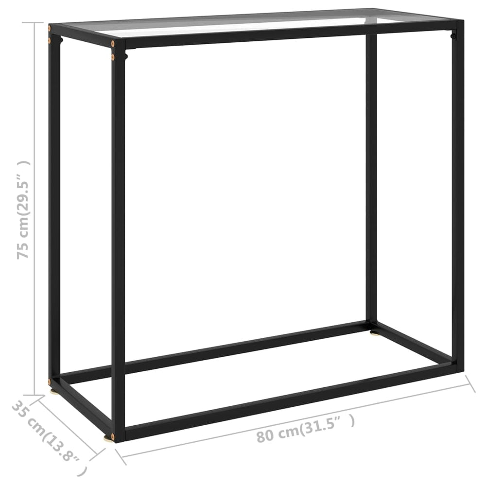 Wandtafel 80x35x75 cm gehard glas transparant MeubelReus