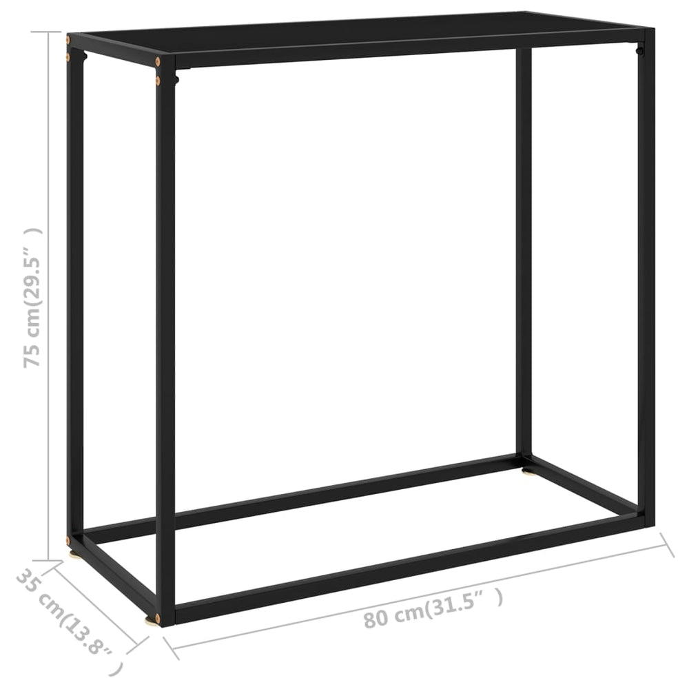 Wandtafel 80x35x75 cm gehard glas zwart MeubelReus