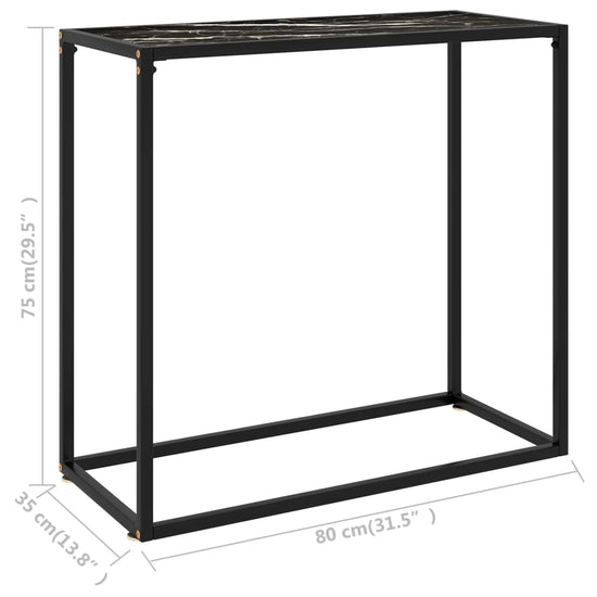 Wandtafel 80x35x75 cm gehard glas zwart MeubelReus