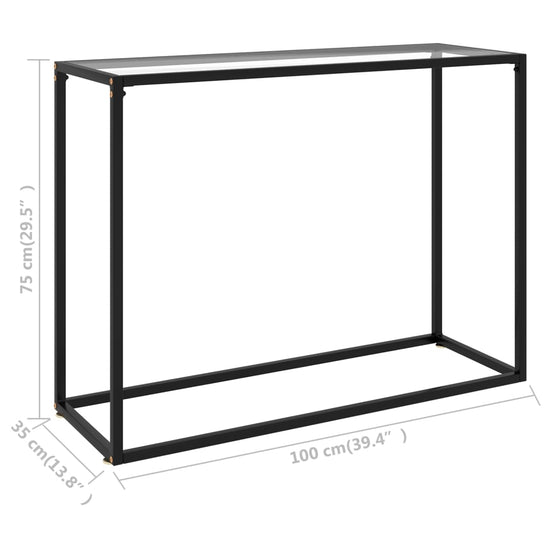 Wandtafel 100x35x75 cm gehard glas transparant MeubelReus