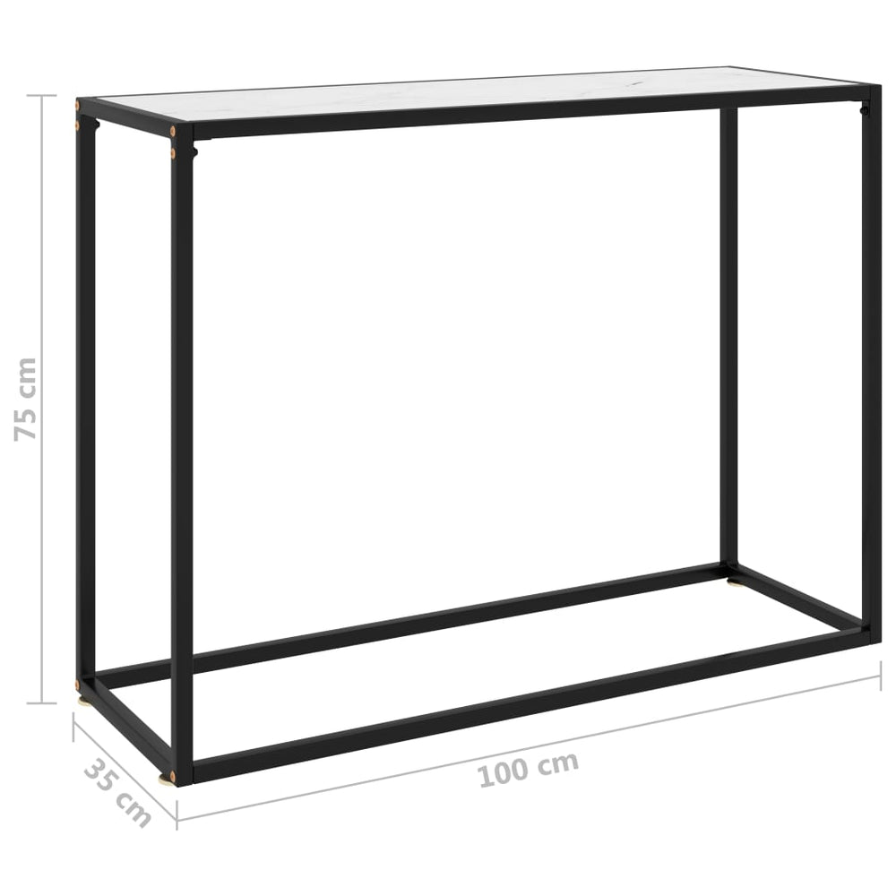 Wandtafel 100x35x75 cm gehard glas wit MeubelReus