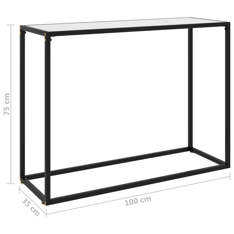 Wandtafel 100x35x75 cm gehard glas wit MeubelReus