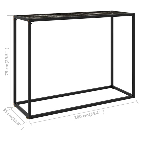 Wandtafel 100x35x75 cm gehard glas zwart MeubelReus