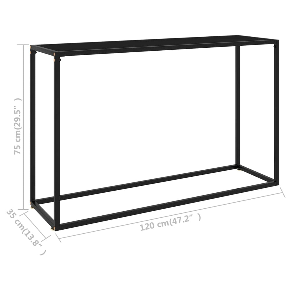 Wandtafel 120x35x75 cm gehard glas zwart MeubelReus
