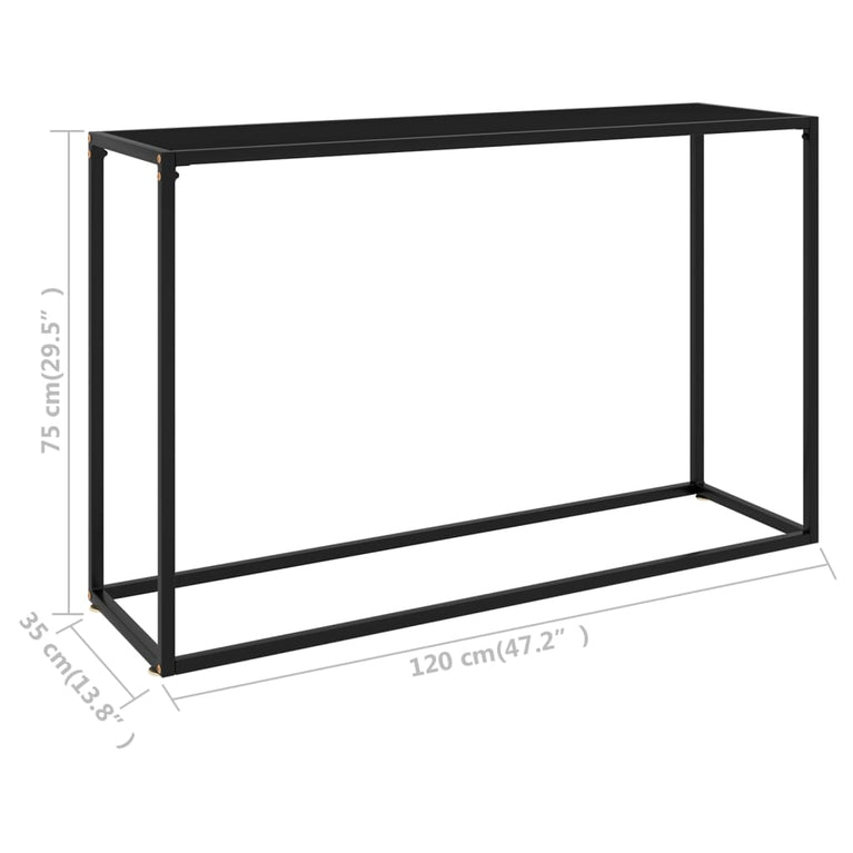 Wandtafel 120x35x75 cm gehard glas zwart MeubelReus