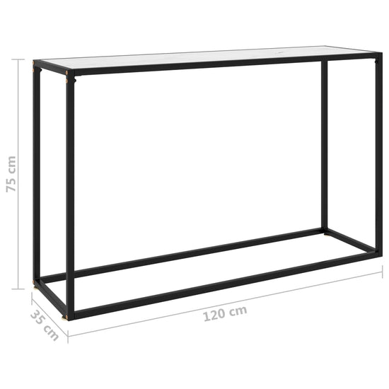 Wandtafel 120x35x75 cm gehard glas wit MeubelReus