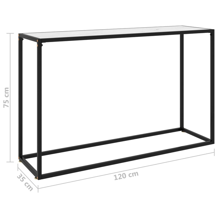 Wandtafel 120x35x75 cm gehard glas wit MeubelReus
