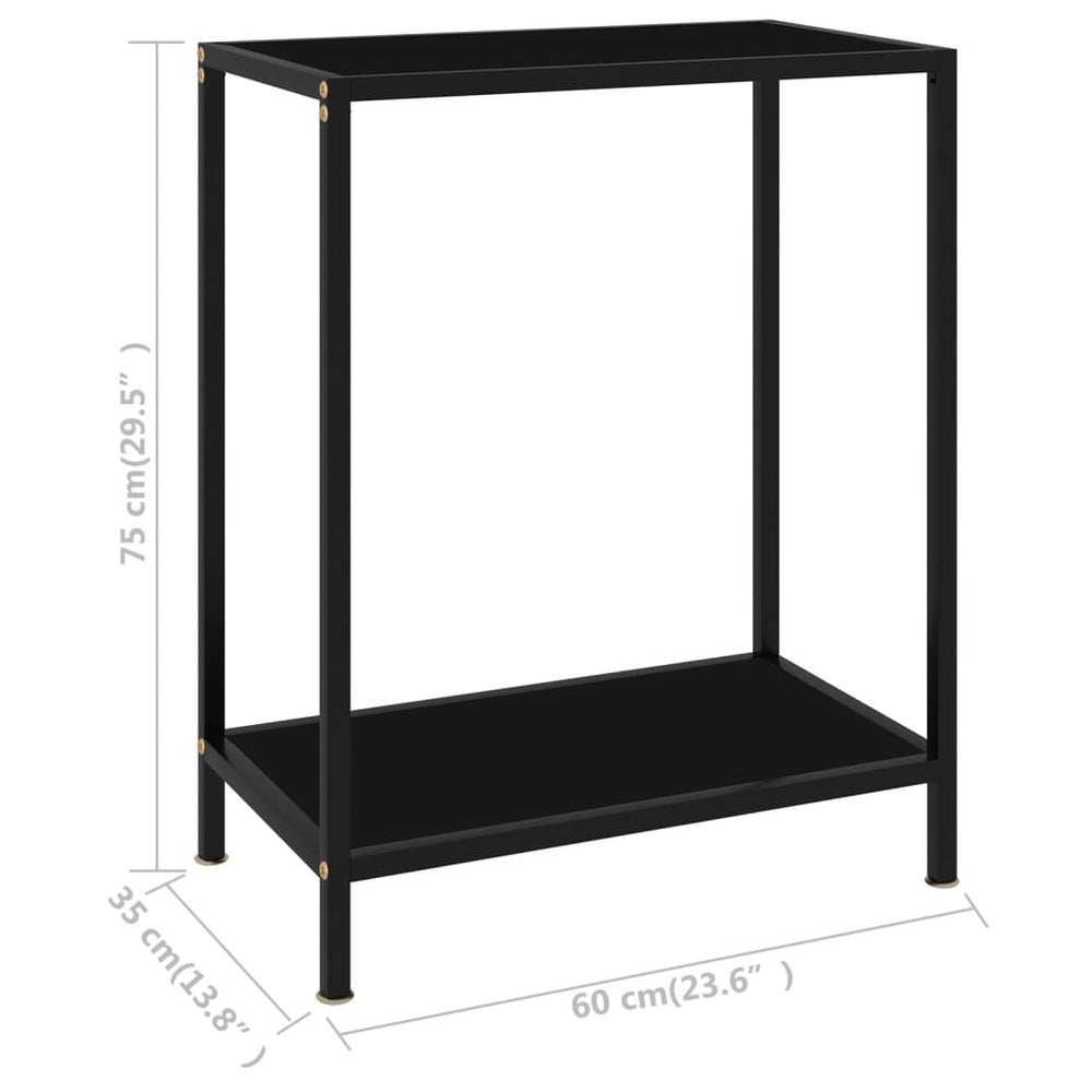 Wandtafel 60x35x75 cm gehard glas zwart MeubelReus