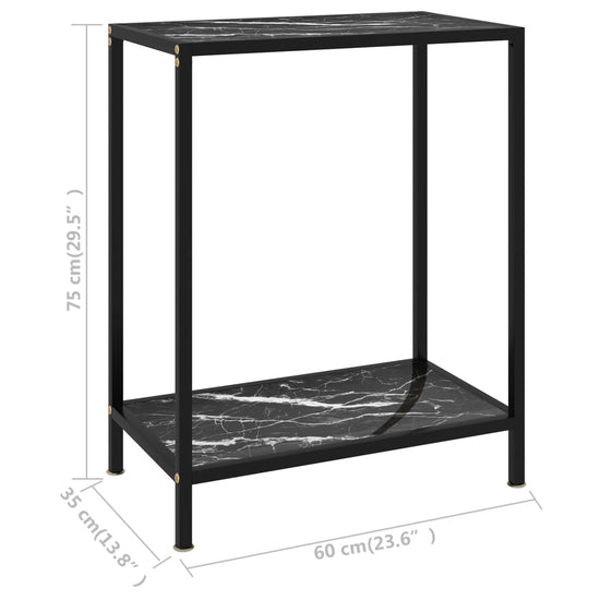 Wandtafel 60x35x75 cm gehard glas zwart MeubelReus