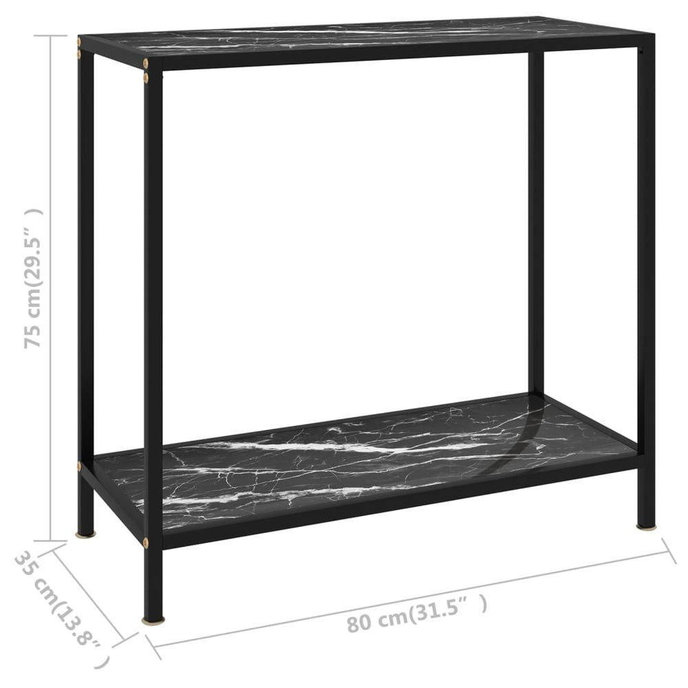 Wandtafel 80x35x75 cm gehard glas zwart MeubelReus
