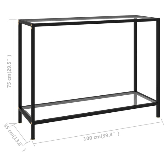 Wandtafel 100x35x75 cm gehard glas transparant MeubelReus