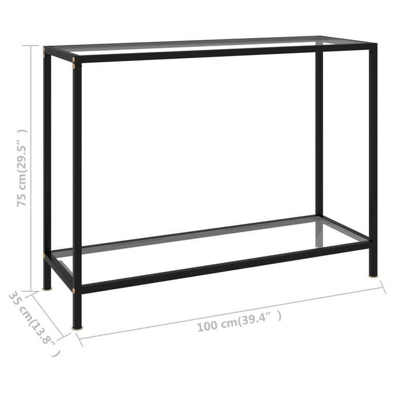 Wandtafel 100x35x75 cm gehard glas transparant MeubelReus