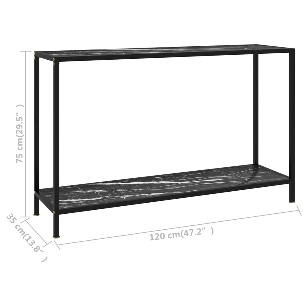 Wandtafel 120x35x75 cm gehard glas zwart MeubelReus