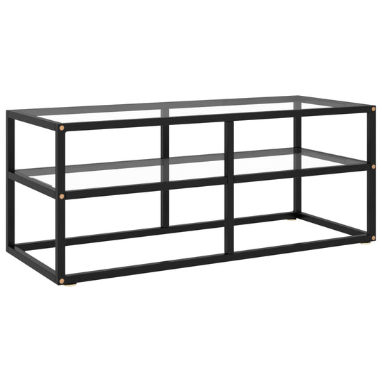 Tv-meubel met gehard glas 100x40x40 cm zwart MeubelReus