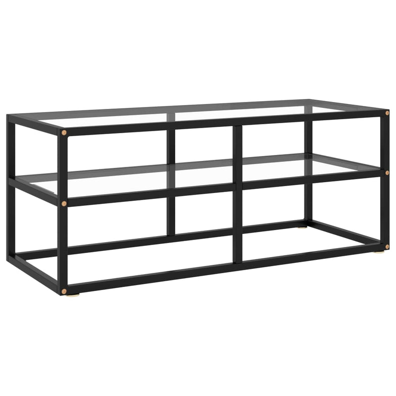 Tv-meubel met gehard glas 100x40x40 cm zwart MeubelReus