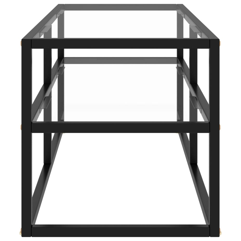 Tv-meubel met gehard glas 100x40x40 cm zwart MeubelReus