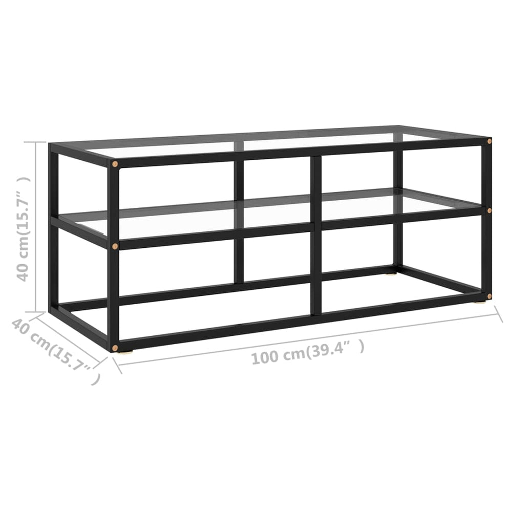 Tv-meubel met gehard glas 100x40x40 cm zwart MeubelReus