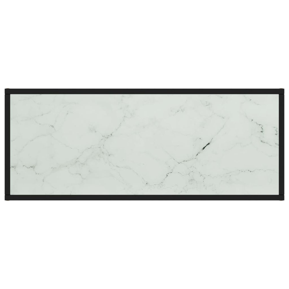 Tv-meubel met wit marmerglas 100x40x40 cm zwart MeubelReus