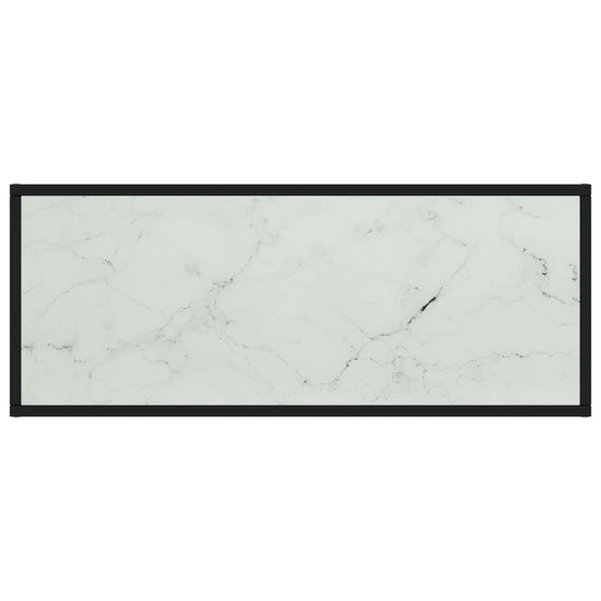 Tv-meubel met wit marmerglas 100x40x40 cm zwart MeubelReus