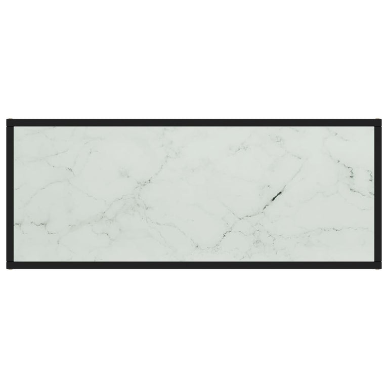 Tv-meubel met wit marmerglas 100x40x40 cm zwart MeubelReus