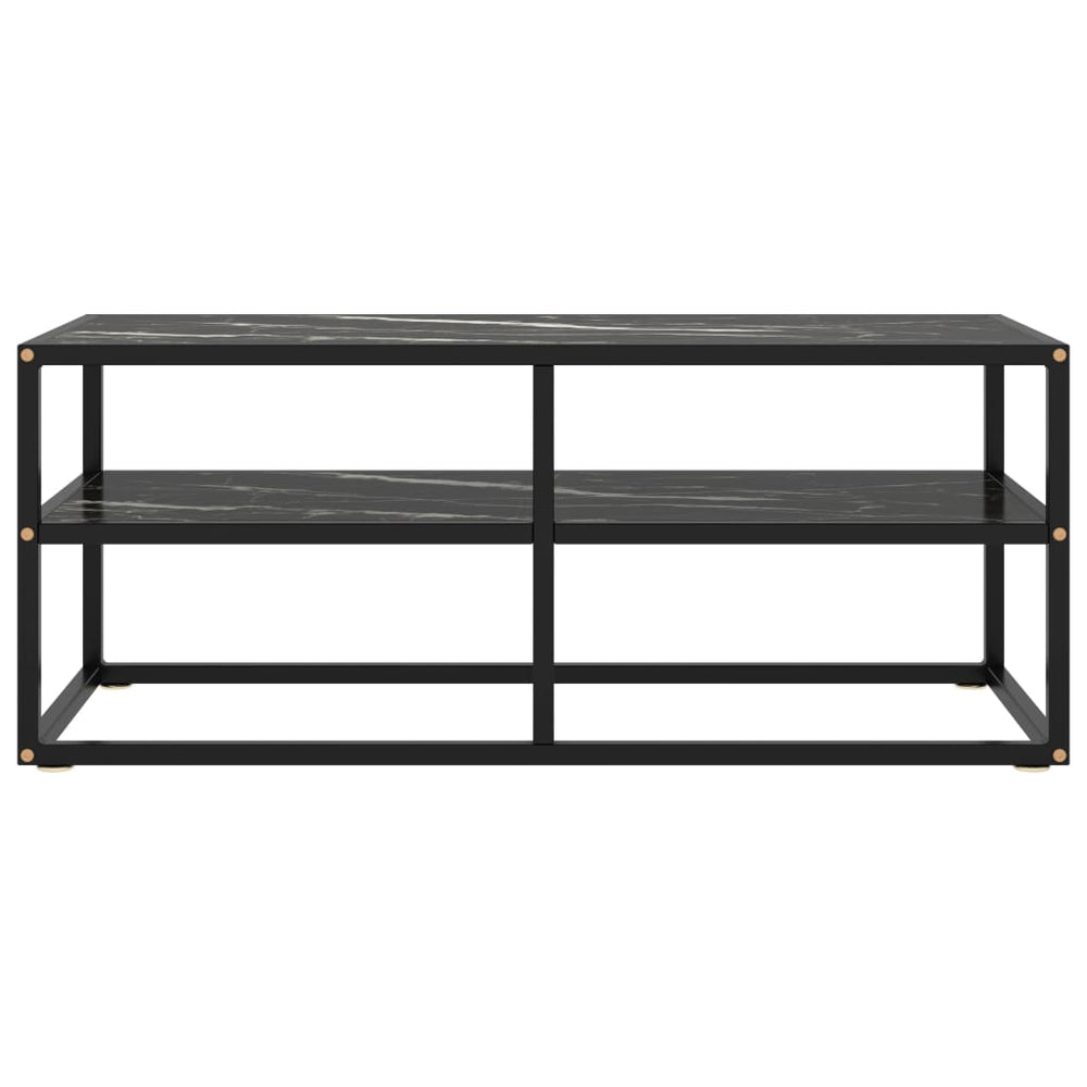 Tv-meubel met zwart marmerglas 100x40x40 cm zwart MeubelReus
