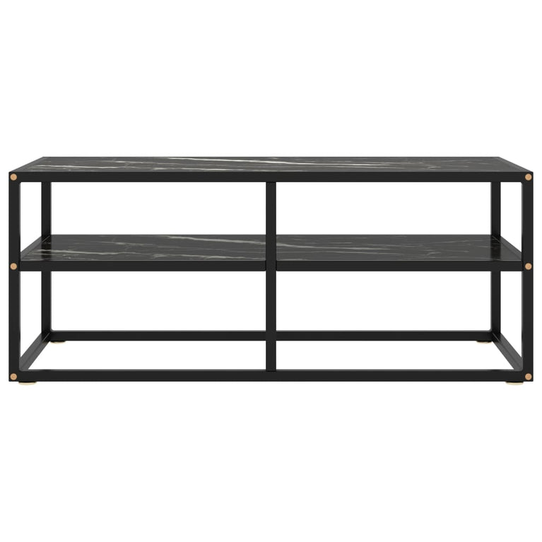 Tv-meubel met zwart marmerglas 100x40x40 cm zwart MeubelReus