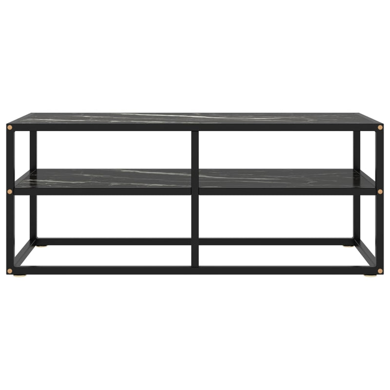Tv-meubel met zwart marmerglas 100x40x40 cm zwart MeubelReus