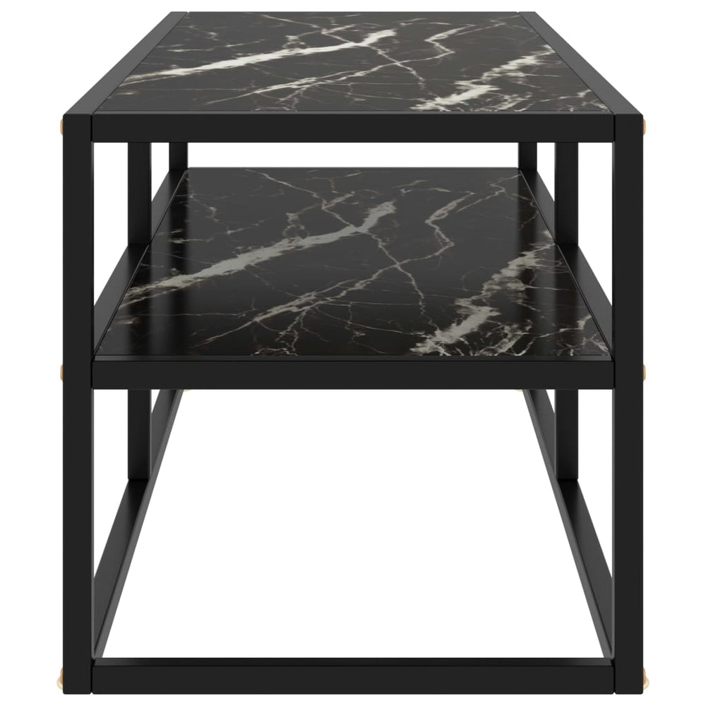 Tv-meubel met zwart marmerglas 100x40x40 cm zwart MeubelReus