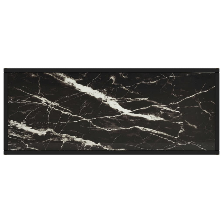 Tv-meubel met zwart marmerglas 100x40x40 cm zwart MeubelReus