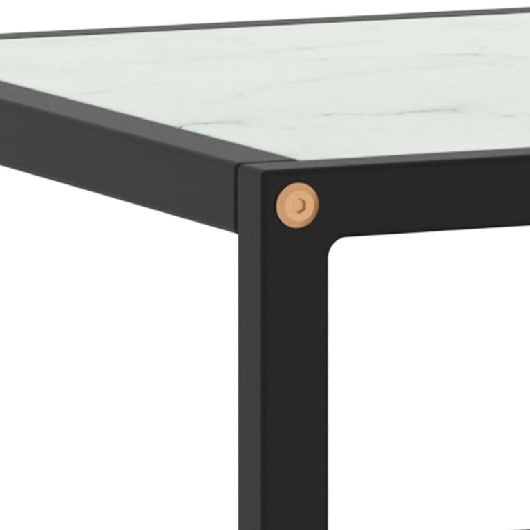 Tv-meubel met wit marmerglas 120x40x40 cm zwart MeubelReus