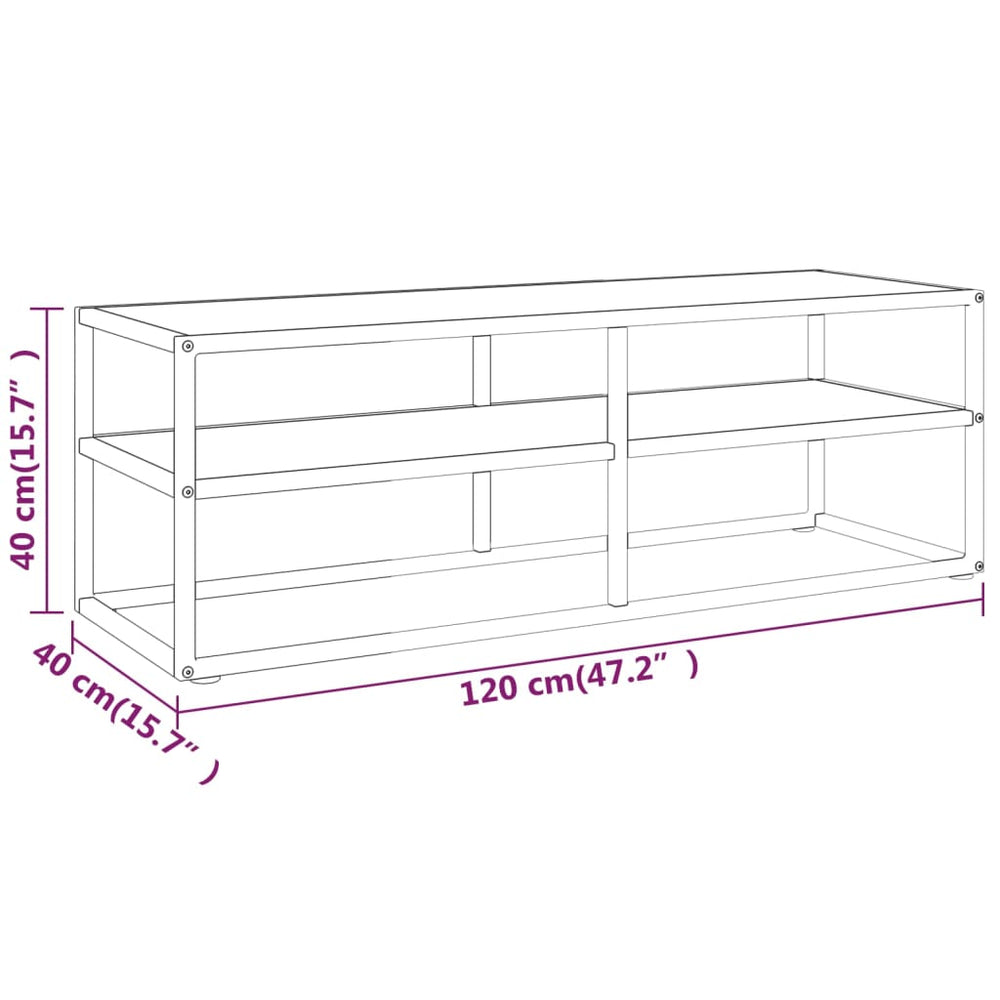 Tv-meubel met wit marmerglas 120x40x40 cm zwart MeubelReus