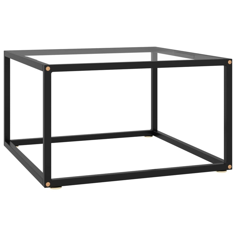Salontafel met gehard glas 60x60x35 cm zwart MeubelReus