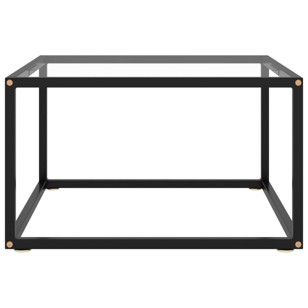 Salontafel met gehard glas 60x60x35 cm zwart MeubelReus