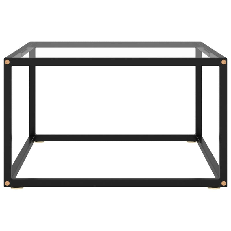 Salontafel met gehard glas 60x60x35 cm zwart MeubelReus