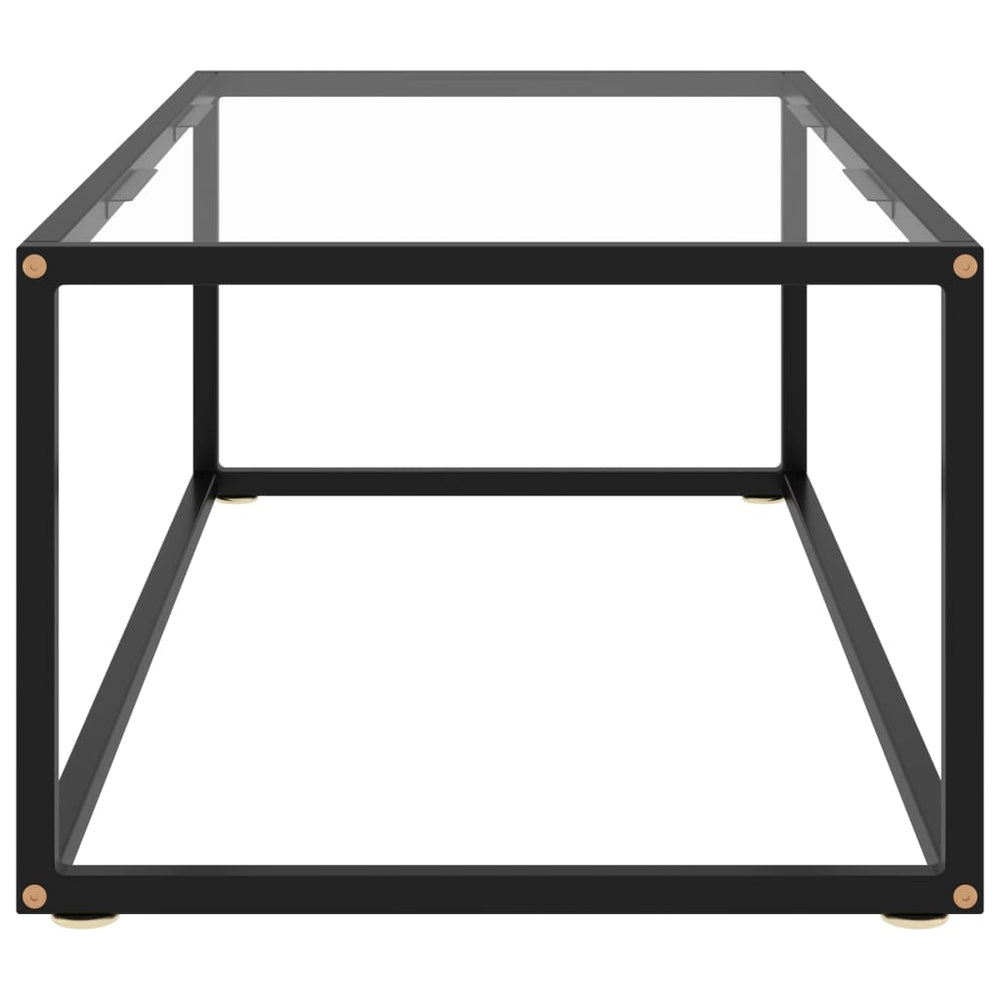 Salontafel met gehard glas 100x50x35 cm zwart MeubelReus