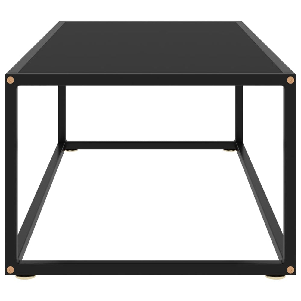 Salontafel met zwart glas 100x50x35 cm zwart MeubelReus