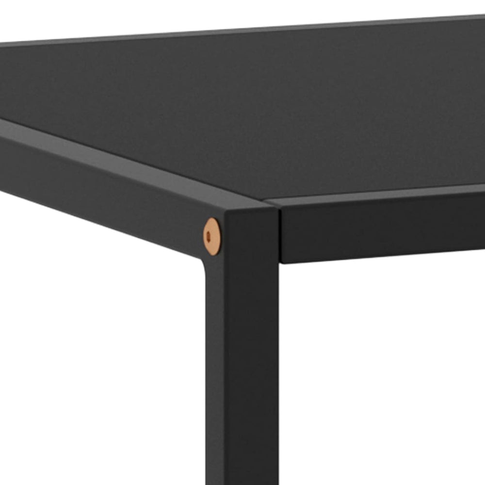 Salontafel met zwart glas 100x50x35 cm zwart MeubelReus