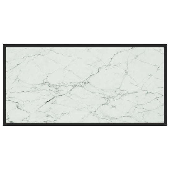 Salontafel met wit marmerglas 100x50x35 cm zwart MeubelReus