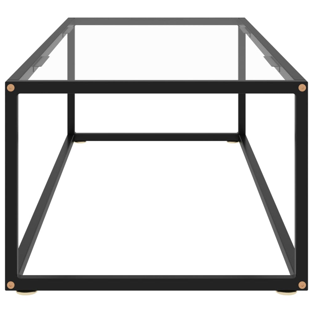 Salontafel met gehard glas 120x50x35 cm zwart MeubelReus