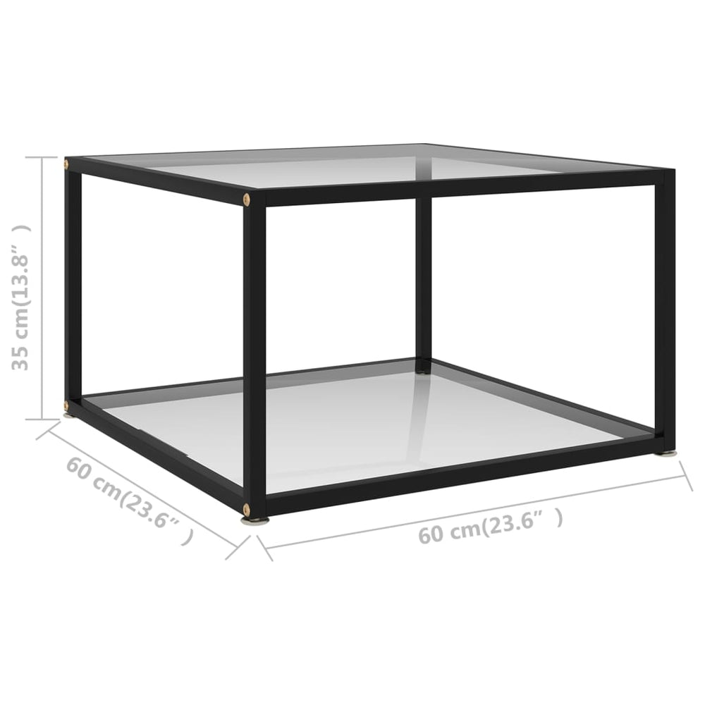 Salontafel 60x60x35 cm gehard glas transparant MeubelReus