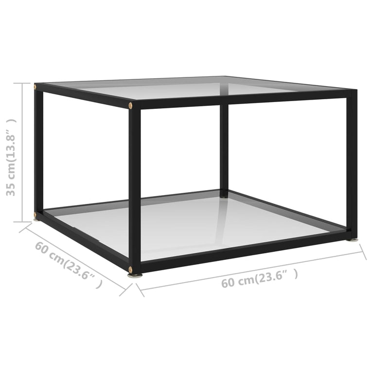 Salontafel 60x60x35 cm gehard glas transparant MeubelReus