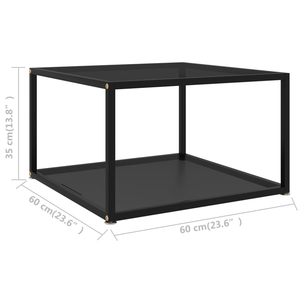 Salontafel 60x60x35 cm gehard glas zwart MeubelReus