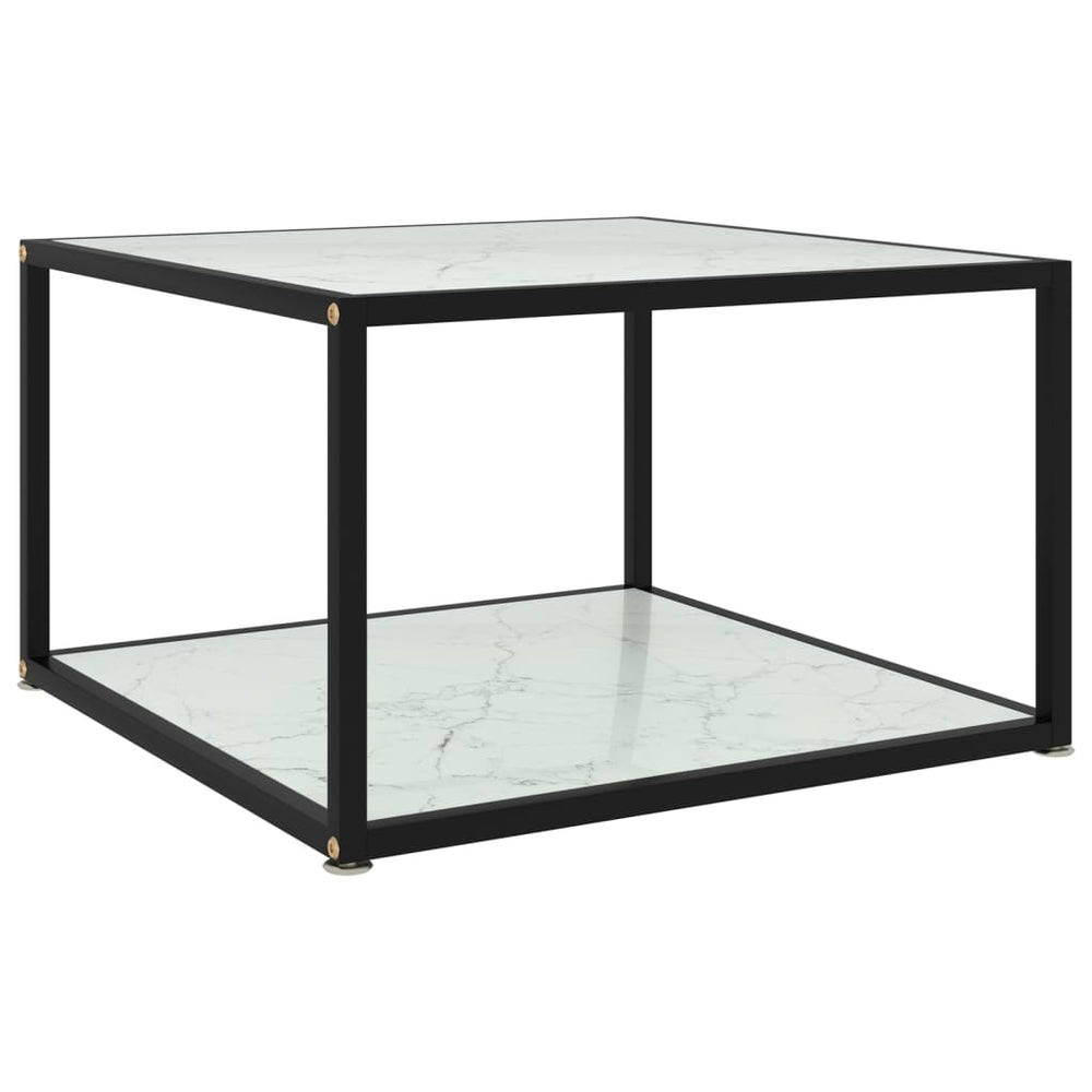 Salontafel 60x60x35 cm gehard glas wit MeubelReus