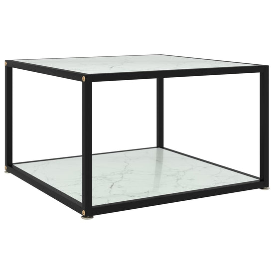 Salontafel 60x60x35 cm gehard glas wit MeubelReus
